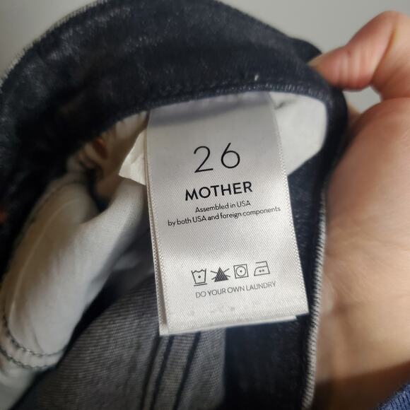 MOTHER Denim The Pixie Dazzler Skimp in Train Stops Jeans Size 26 Grey Acid Wash - Picture 9 of 16